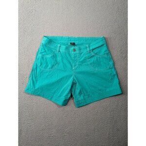 Kuhl Shorts Womens 14 Cotton Nylon Stretch Hiking Flap Pockets Bluish Green
